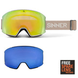 BOREAS SKI GOGGLES - MATTE LIGHT GREY - 2 SINTRAST® LENSES